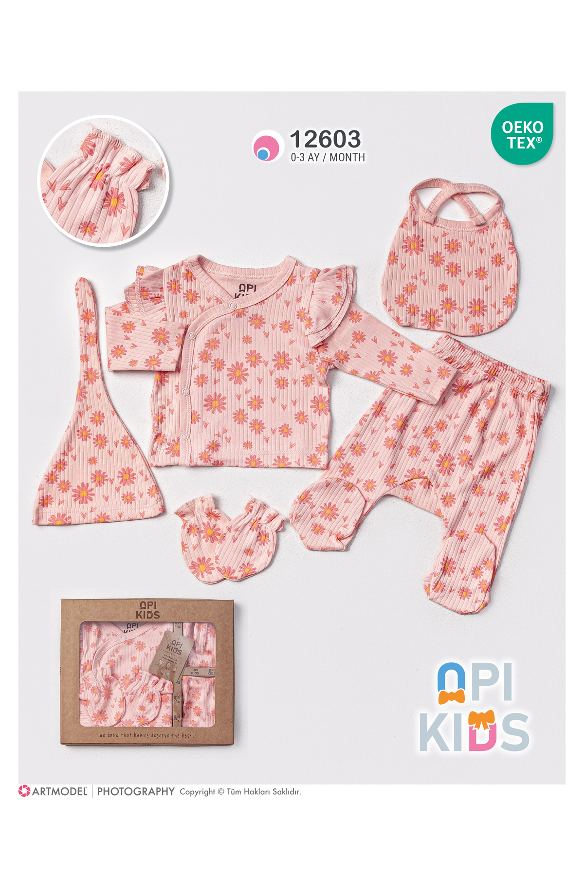 لباس خروجی بیمارستان نوزاد دخترانه  OPI KIDS با کد ppa19032022